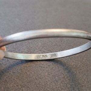 Vintage Mexico Sterling Silver Bangle | 925 Stamped | Sun Hallmark
